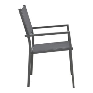 Appa-moly 5-piece table and chair set, aluminum and plywood in anthracite color 120x74cm