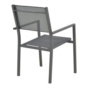 Appa-moly 5-piece table and chair set, aluminum and plywood in anthracite color 120x74cm