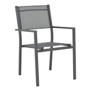 Appa-moly 5-piece table and chair set, aluminum and plywood in anthracite color 120x74cm