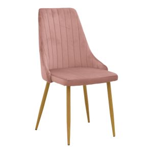 Azori Dusty Rose table and chairs set and Antoro glass table D80x75 cm, set of 3 pieces