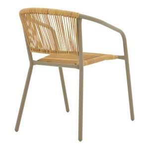 LINDARIA-ENSURE 5-PIECE TABLE AND CHAIR SET, METAL AND GLASS, CHAMPAGNE COLOR, 140X80X70 CM