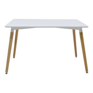 Natali-parker table and chairs set of 5 pieces, Mdf color, white-natural legs, 120x80x76cm