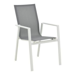 Pinap-dashiell 5-piece table and chair set, white aluminum and natural plywood 110x74cm