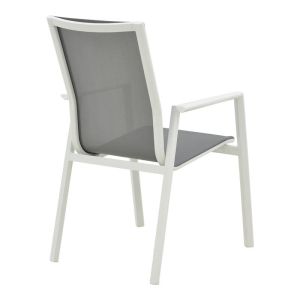 Pinap-dashiell 5-piece table and chair set, white aluminum and natural plywood 110x74cm