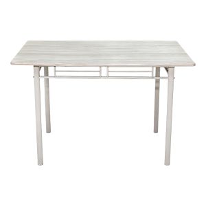 TABLE AND CHAIRS SET ROZA 5 PIECES SONOMA MDF AND METAL WHITE LEGS 110X60X75CM