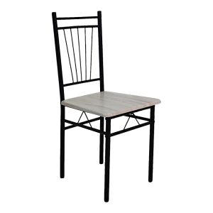 TABLE AND CHAIRS SET ROZA 5 PIECES SONOMA MDF AND BLACK METAL LEGS 120X65X75CM