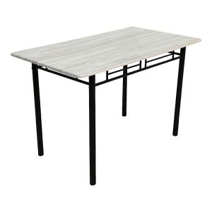 TABLE AND CHAIRS SET ROZA 5 PIECES SONOMA MDF AND BLACK METAL LEGS 120X65X75CM