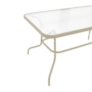 TABLE AND CHAIR SET VALOR-LINDARIA, 5 PIECES, CHAMPAGNE-COLOR METAL AND NATURAL POLISHED COLOR, 110X60X70 CM