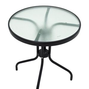 Watson-pomedon table and chairs set, 3 pieces, metal, black
