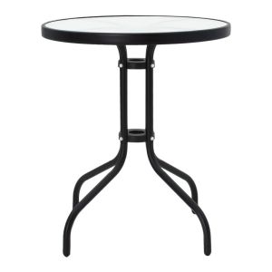 Watson-pomedon table and chairs set, 3 pieces, metal, black