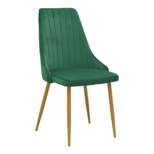 Azori dark green table and chairs set and Antoro glass table D80x75cm, set of 3 pieces