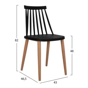 Table set with 4 chairs Vanessa sonoma color Hm11024,02