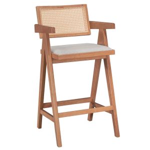 Table set with 6 chairs Winslow table light walnut color 120x45x100cm