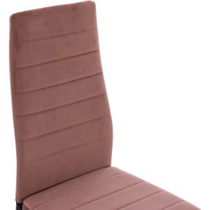 Table and chair set 5 hours Lady Hm21199.02 glass top - metal in black and velvet in dusty pink