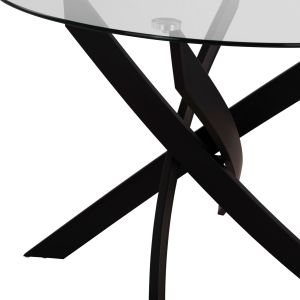Table and chair set 5 hours Lady Hm21199.02 glass top - metal in black and velvet in dusty pink