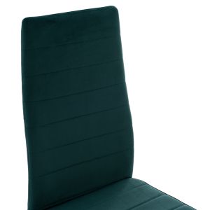 Table and chair set 5 pieces Lady Hm21199.03 glass top - metal in black and velvet in cypress green