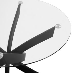 Table and chair set 5 pieces Lady Hm21199.03 glass top - metal in black and velvet in cypress green