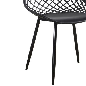 Table and chair set 5 pieces Lio Hm21175 MDF top and polypropylene in black