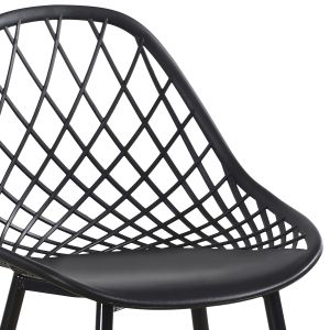 Table and chair set 5 pieces Lio Hm21175 MDF top and polypropylene in black