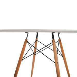 Table and chair set 5 pieces Maggie Hm21186 Mdf top and polypropylene in white color