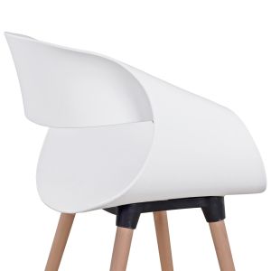 Table and chair set 5 pieces Maggie Hm21186 Mdf top and polypropylene in white color
