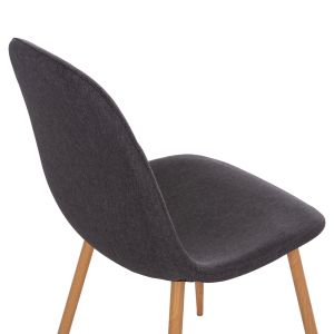 Table and chair set 5 pieces Minardo Hm21179 Mdf top in black - dark gray fabric