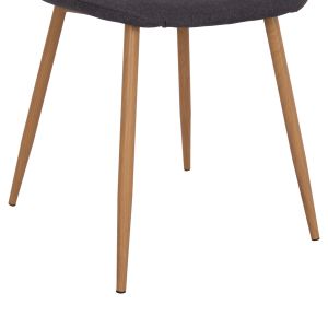 Table and chair set 5 pieces Minardo Hm21179 Mdf top in black - dark gray fabric