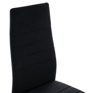 Table and chair set 5 pieces Minimal Hm21173 Mdf top in black - velvet and metal in black