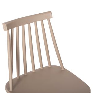 Table and chair set 5 pieces Vanessa Hm21181 Mdf table top and frames in natural wood color - polypropylene in cappuccino