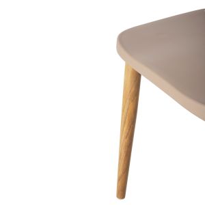 Table and chair set 5 pieces Vanessa Hm21181 Mdf table top and frames in natural wood color - polypropylene in cappuccino