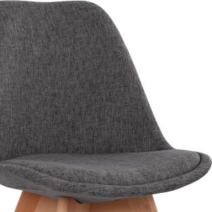 Table and chair set 5 pieces Vegas Hm21177 Mdf top in gray - fabric in gray