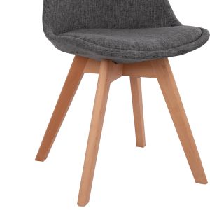 Table and chair set 5 pieces Vegas Hm21177 Mdf top in gray - fabric in gray