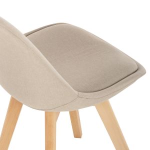 Table and chair set 5 pieces Vegas Hm21180 Mdf top in natural fabric in beige