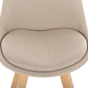 Table and chair set 5 pieces Vegas Hm21180 Mdf top in natural fabric in beige