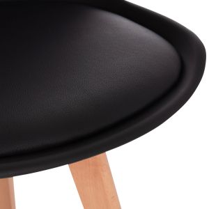 Table and chair set 5 pieces Vegas Hm21185 Mdf top in black - beech legs