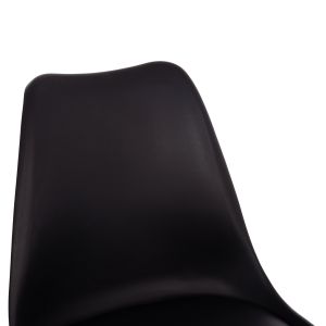 Table and chair set 5 pieces Vegas Hm21185 Mdf top in black - beech legs