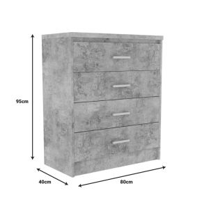Bedroom furniture set OLYMPUS A set of 5 pieces in antique anthracite color