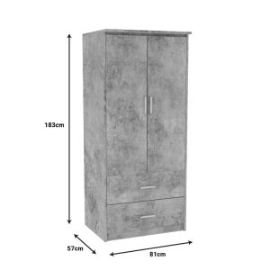 Bedroom furniture set OLYMPUS A set of 5 pieces in antique anthracite color