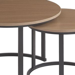 Set of 2 side tables Fl3723 light brown 50x50x39cm and 70x70x46cm