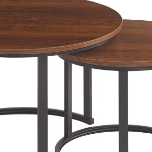 Set of 2 side tables Fl3723 dark brown 50x50x39cm and 70x70x46cm