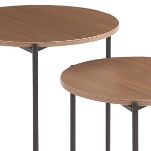 Set of 2 side tables Fl6402 light brown 45x45x50cm and 50x50x60cm