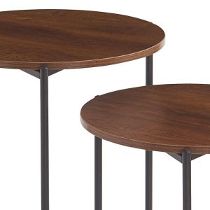 Set of 2 side tables Fl6402 dark brown 45x45x50cm and 50x50x60cm