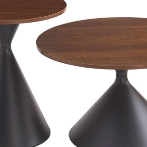 Set of 2 side tables Fl8301 dark brown 50x50x55cm and 70x70x40cm
