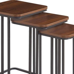 Set of 3 side tables Fl3603 dark brown 30x30x50cm &amp;amp;amp;