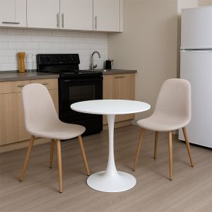 Set of 3 dining tables Elijah-bella in white-beige �60x74cm