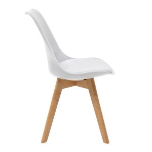 Set of 3 dining tables Elijah-gaston, Pp-pu, white color, with natural legs �60x74cm