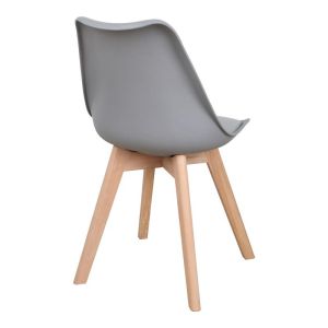 Set of 3 dining tables Elijah-gaston, Pp-pu, gray-white color, with natural legs �60x74cm