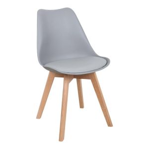 Set of 3 dining tables Elijah-gaston, Pp-pu, gray-white color, with natural legs �60x74cm