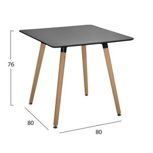 Set of 5 pieces table Minimal black and Vegas white Hm10601 80x80x74cm
