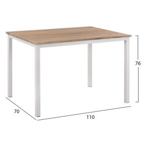 Set of 5 pieces Sonama table and chairs Ppn Twist white Hm11014 110x70x76cm